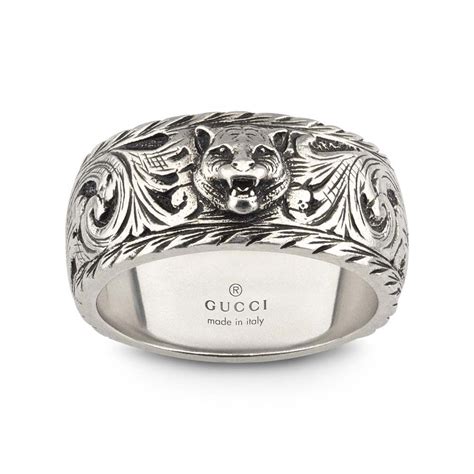 mens wedding band gucci|Gucci men's feline ring.